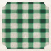 Dessous-de-verre En Papier Plaid à la crème verte (Devant)