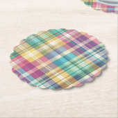 Dessous-de-verre En Papier Plaid au printemps/Pâques/tartan (Incliné)