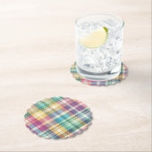 Dessous-de-verre En Papier Plaid au printemps/Pâques/tartan (En situation)