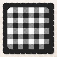 Plaid de bisons noirs blancs et noirs