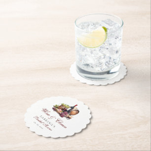 Dessous-de-verre En Papier Planche de charcuterie Vin & Fromage Enterrement d