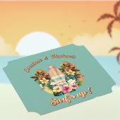 Dessous-de-verre En Papier Planches de surf Tropical Surfboards Fleurs Hawaïe