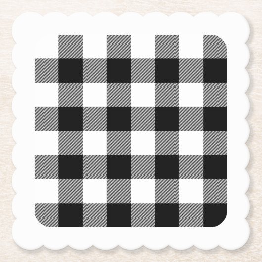 Dessous-de-verre En Papier Plat de buffle blanc et noir (Devant)