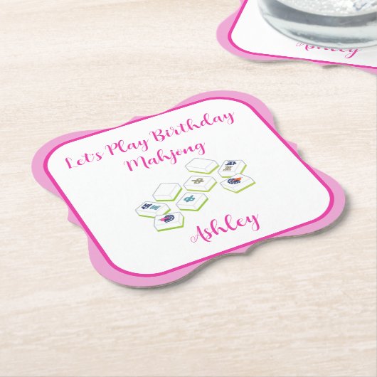 Dessous-de-verre En Papier Play Birthday Mahjong PERSONALIZE (Incliné)