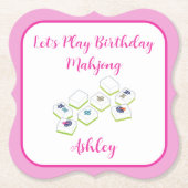 Dessous-de-verre En Papier Play Birthday Mahjong PERSONALIZE (Devant)