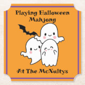 Dessous-de-verre En Papier Playing Halloween Mahjong Personalize NAME (Devant)