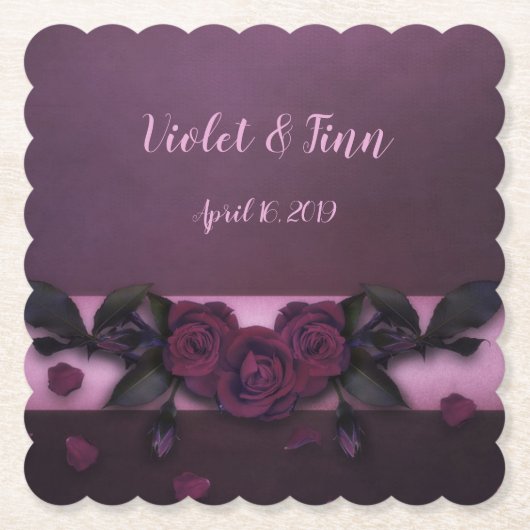 Dessous-de-verre En Papier Plum Roses (Devant)