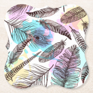 Dessous-de-verre En Papier Plume de paon