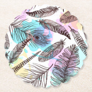 Dessous-de-verre En Papier Plume de paon