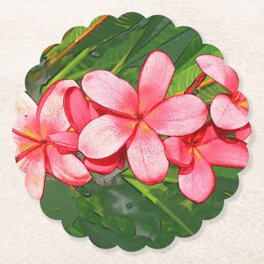 Dessous-de-verre En Papier Plumerias (Devant)