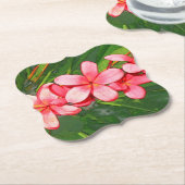 Dessous-de-verre En Papier Plumerias rose (Incliné)