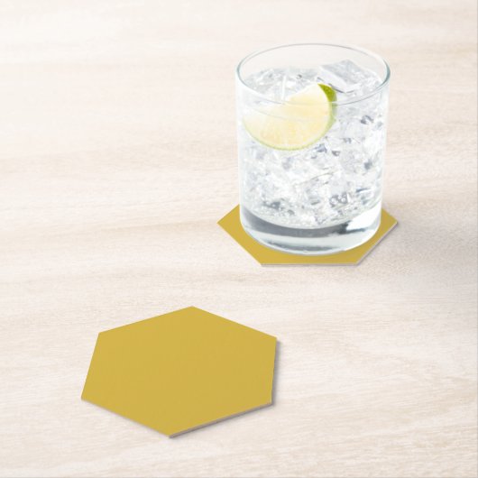 Dessous-de-verre En Papier Pointe hexagonale dorée (En situation)