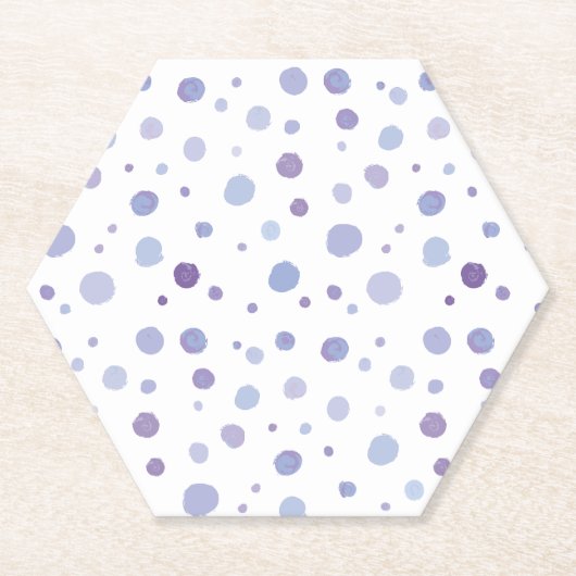 Dessous-de-verre En Papier points de polka peints à la main (Devant)