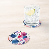 Dessous-de-verre En Papier Points et bandes 2 (En situation)