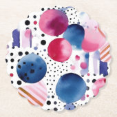 Dessous-de-verre En Papier Points et bandes 2 (Devant)