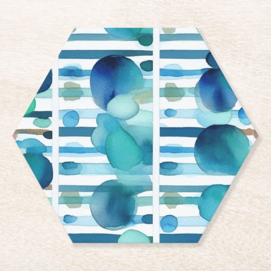 Dessous-de-verre En Papier Points et bandes 7 (Devant)