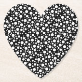 Dessous-de-verre En Papier Pois blancs sur noir | (Devant)