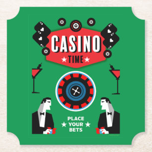 Dessous-de-verre En Papier Poker Roulette de Casino 