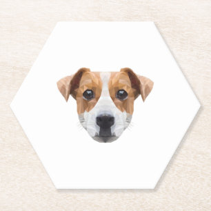 Dessous-de-verre En Papier Polygon JRT Papa Chien Maman Chien Amoureux des Ch