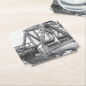 Dessous-de-verre En Papier Pont vieux pencilart Monochrome (Incliné)