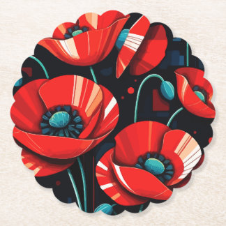 Dessous-de-verre En Papier Poppy Papaver flowers