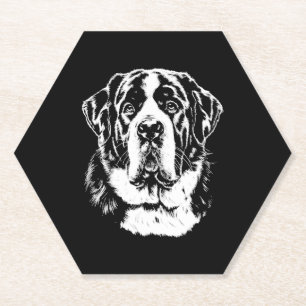 Dessous-de-verre En Papier Portrait de Saint-Bernard tenue minimaliste