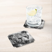 Dessous-de-verre En Papier Portrait d'ours grizzli (En situation)