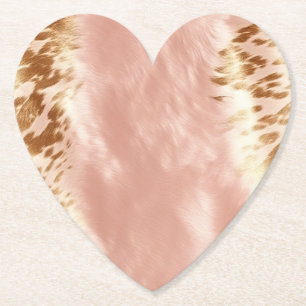 Dessous-de-verre En Papier Poster de animal de vache rose