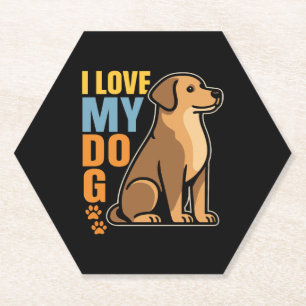 Dessous-de-verre En Papier Pourquoi j'aime mon chien � Conception chaleureuse