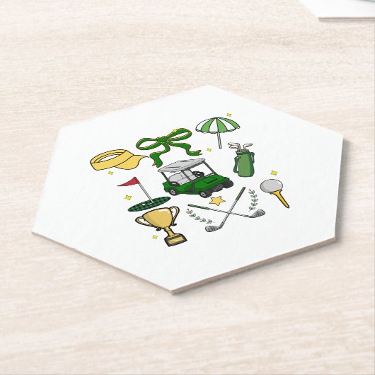 Dessous-de-verre En Papier Preppy Golf Coquette (Incliné)