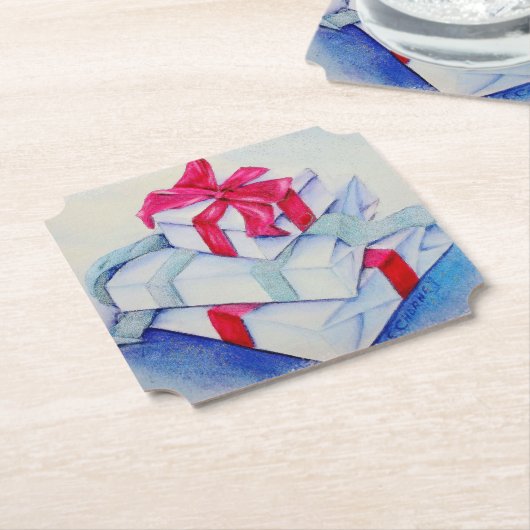 Dessous-de-verre En Papier Présentations de Noël (Incliné)