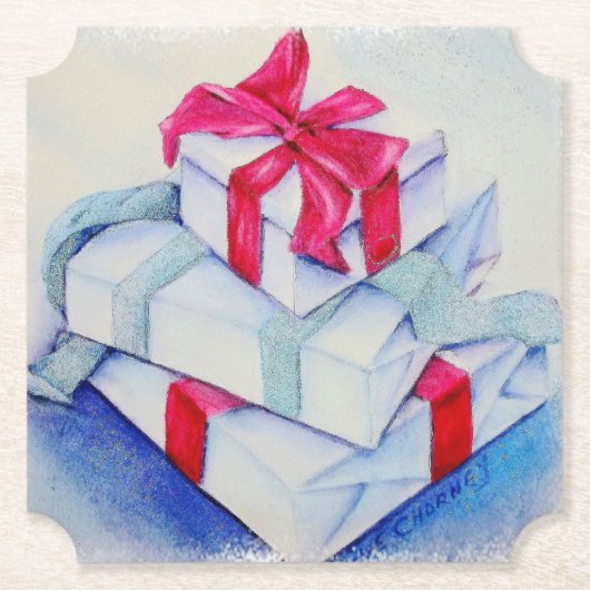 Dessous-de-verre En Papier Présentations de Noël (Devant)