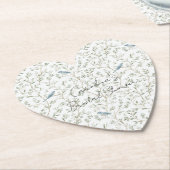 Dessous-de-verre En Papier Pretty Romantic Blue Birds Bridal Shower (Incliné)