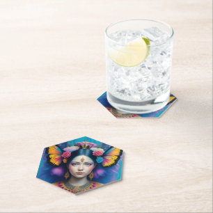 Dessous-de-verre En Papier princesse papillon avec petite couronne