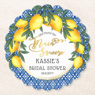 Dessous-de-verre En Papier Principale Fête des mariées tropicale citrons de t