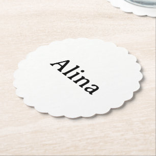 Dessous-de-verre En Papier Promotion de la marque 4" x 4" rond à bord festonn