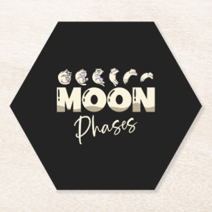 Dessous-de-verre En Papier Propriétaire de chat phases lunaires astronome ama