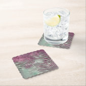 Dessous-de-verre En Papier Purple Bourgogne Aqua Mint Zebra (En situation)