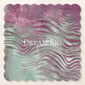 Dessous-de-verre En Papier Purple Bourgogne Aqua Mint Zebra (Devant)