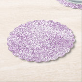 Dessous-de-verre En Papier Purple Faux Parties scintillant Motif Chic (Incliné)