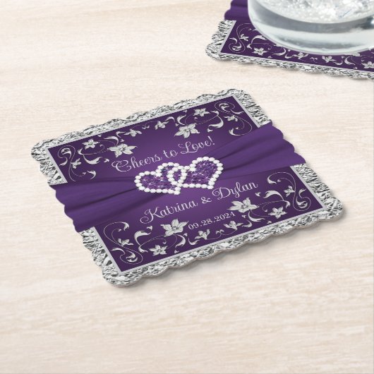 Dessous-de-verre En Papier Purple, Grey encourage à l'amour ! (Incliné)
