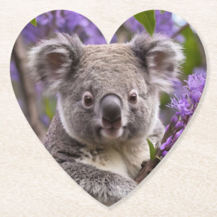 Dessous-de-verre En Papier Purple Jacaranda Koala Ours,