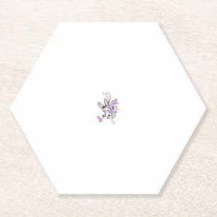 Dessous-de-verre En Papier Purple-Magenta, Orange rougeâtre, Fille bleue