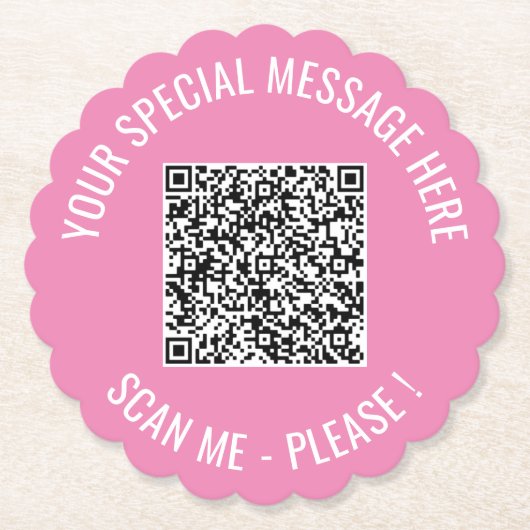 Dessous-de-verre En Papier QR Code Ajouter un message spécial Dessous de verr (Devant)