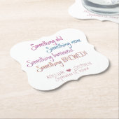 Dessous-de-verre En Papier Quelque chose d'ancien nouveau emprunté brassé mar (Incliné)