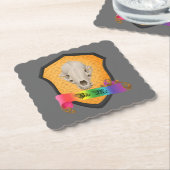 Dessous-de-verre En Papier Rainbow Bite Me Badger Crâne (Incliné)