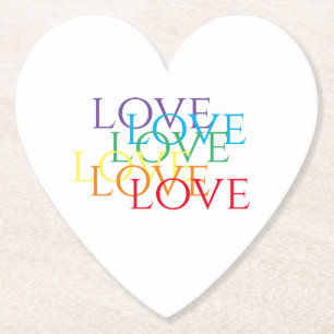 Dessous-de-verre En Papier RAINBOW LOVE Dessous de verre en papier coeur
