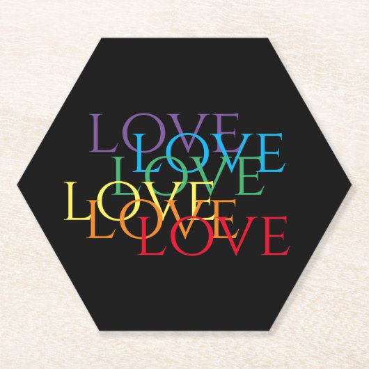 Dessous-de-verre En Papier RAINBOW LOVE II Hexagon Dessous de verre papier (Devant)