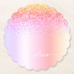 Dessous-de-verre En Papier Rainbow Pastel Girly Parties scintillant Metal Nom<br><div class="desc">Rainbow Pastel Faux Foil Parties scintillant d'étincelle métallique broyée Monogramme de métal Nom Dessous de verre en papier. Cela fait le cadeau parfait de remise de diplômes,  anniversaire,  mariage,  douche nuptiale,  anniversaire,  baby shower ou bachelorette pour quelqu'un qui aime le luxe glam et les styles chic.</div>