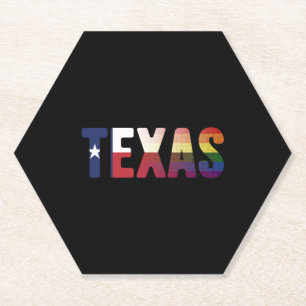 Dessous-de-verre En Papier Rainbow Texas Flag Design pour LGBT Texan fier